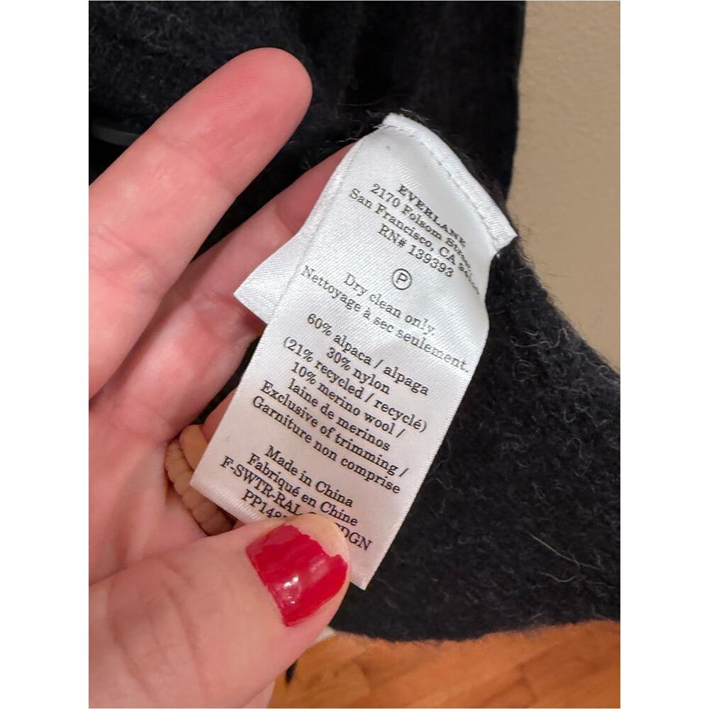 Everlane Cozy Black Charcoal Button-Front Women's Cardigan Sweater Medium - Picture 9 of 14
